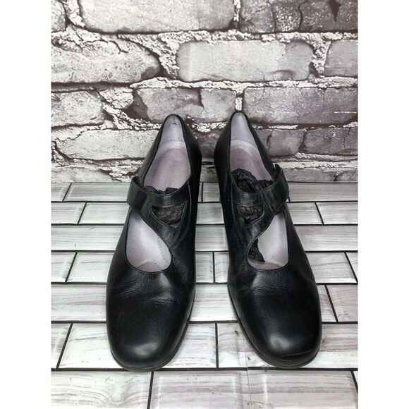 BeautiFeel Black Leather MaryJane Comfort Casual Pump Heels Women’s 39EU/8.5M US - Picture 2 of 16